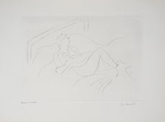 The Rest : Woman on a Bed - Original etching - Hand Signed