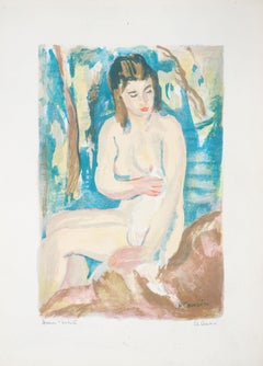 Wiping Nude - Original Lithograph - Handsigned