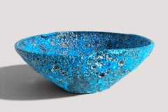 Charles Cart Vallauris Turquoise Ceramic Fruit Bowl, c. 1960s