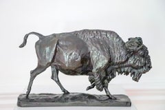 Buffalo ou Bison en bronze de Charles Rumsey 