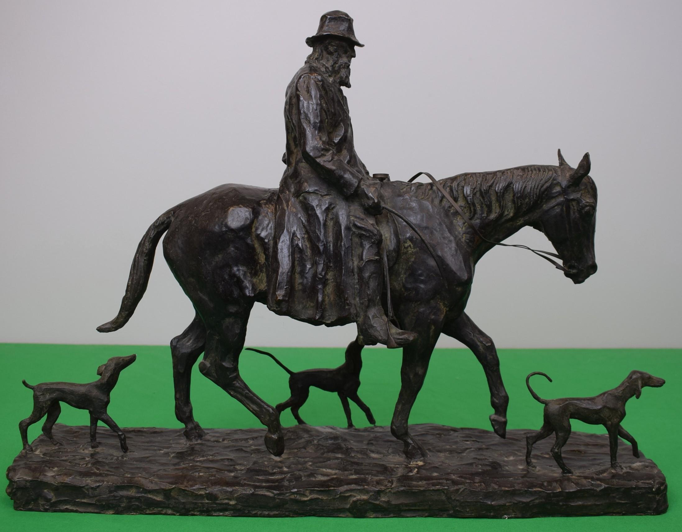 Old Virginian Foxhunter Bronze Sculpture by Charles Cary Rumsey (1879-1922) For Sale 2