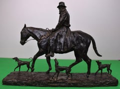 Old Virginian Foxhunter Bronze Sculpture by Charles Cary Rumsey (1879-1922)