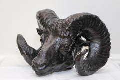 Rams Head Sculpture in Bronze by Charles Rumsey