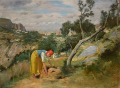 Peasant woman at work in the fields of Capri 