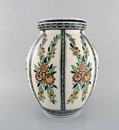Charles Catteau, Boch Freres Keramis, Belgium, Large Art Deco Vase