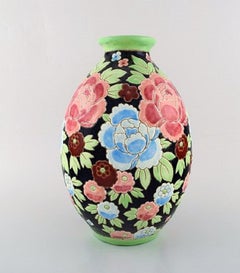 Charles Catteau, Boch Freres Keramis, Belgium, Large Art Deco Vase