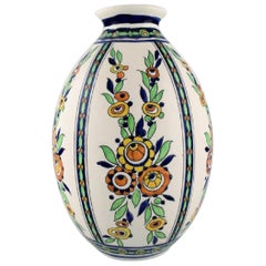 Charles Catteau, Boch Freres Keramis, Belgium, Large Art Deco Vase