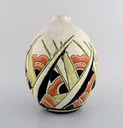 Charles Catteau for Boch Freres Keramis, Belgium, Art Deco Vase