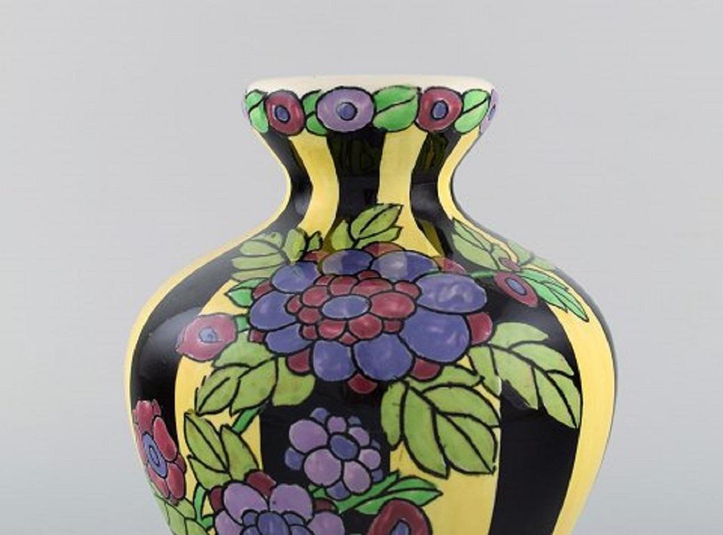 Belgian Charles Catteau for Boch Freres Keramis, Belgium, Art Deco Vase