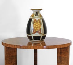 Charles Catteau Vaso a balaustro Art Deco per Boch Frères Keramis Circa 1930