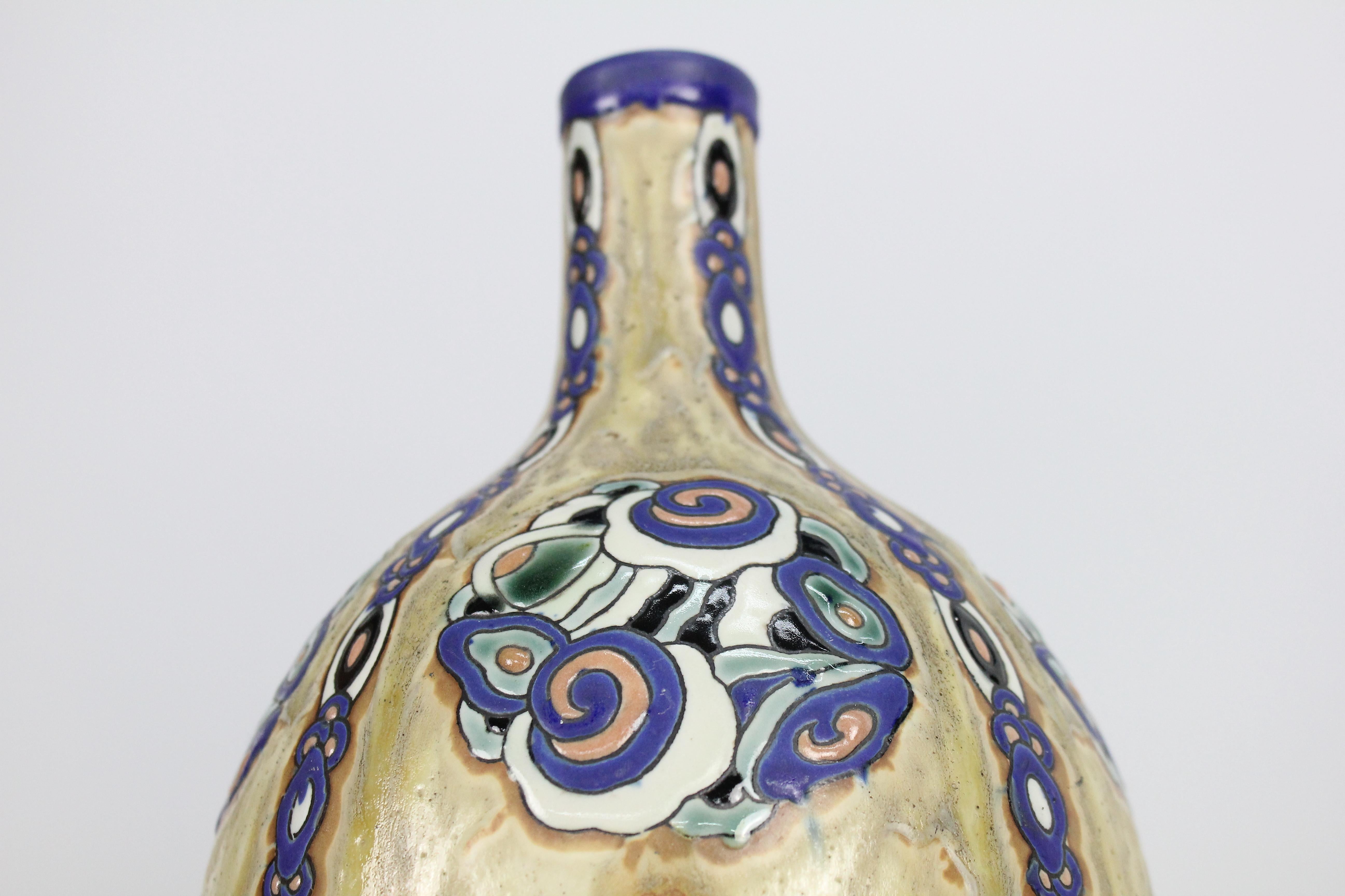 Charles Catteau Art Deco Vase for Boch Fréres, Belgium, 1920s For Sale 7