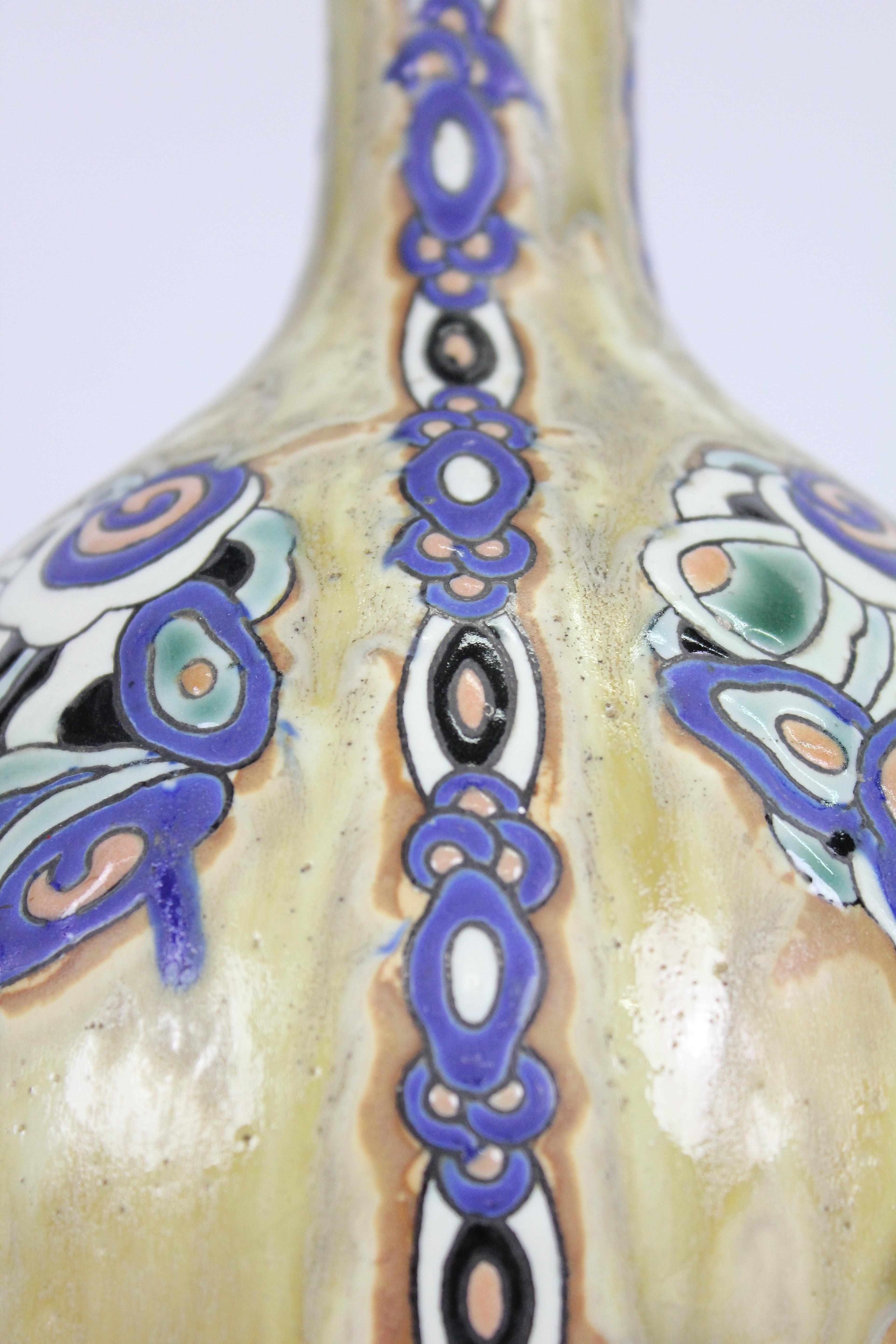 Early 20th Century Charles Catteau Art Deco Vase for Boch Fréres, Belgium, 1920s For Sale