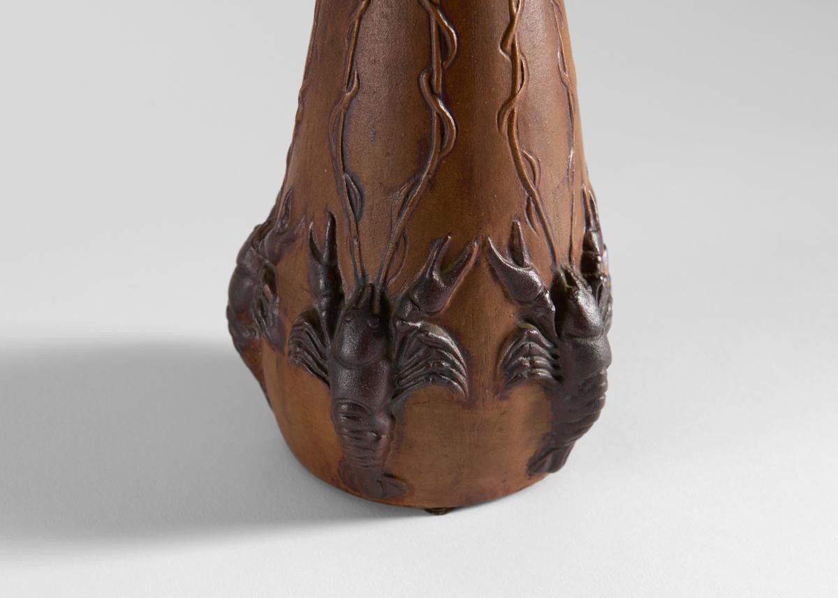 Glazed Charles Catteau, Art Deco Vase with Crayfish, France, circa 1927 For Sale