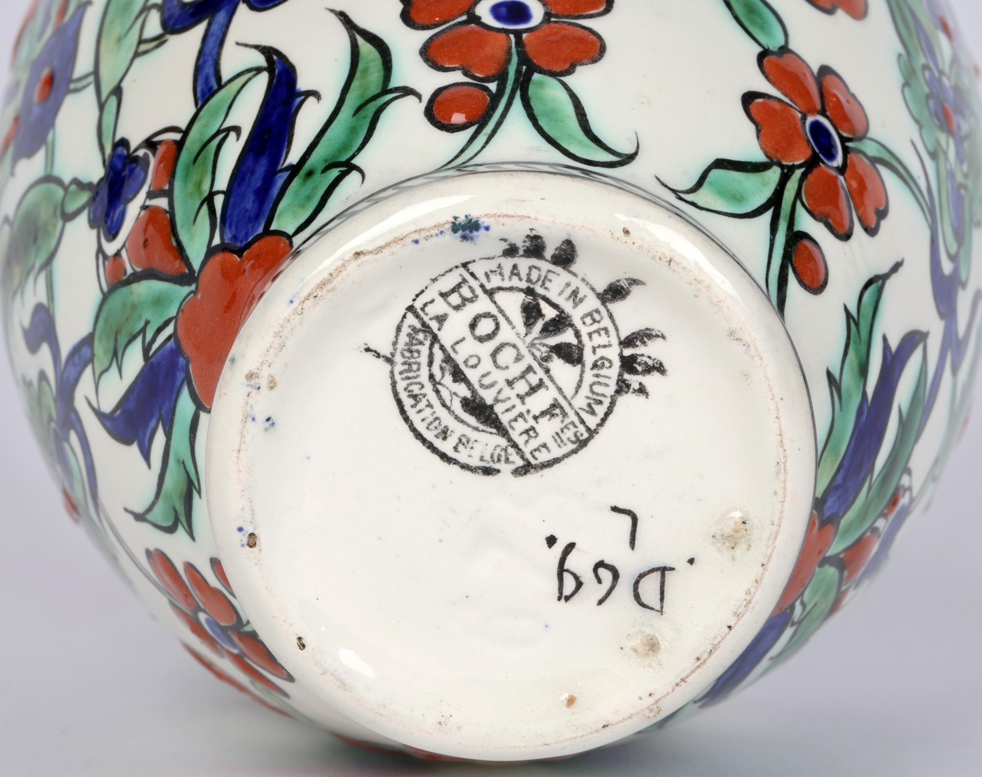 Vase en poterie d'art peint à la main au design islamique Charles Catteau Boch Freres en vente 4