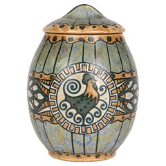 Charles Catteau for Boch Freres Keramis vaso con coperchio in ceramica Art Deco