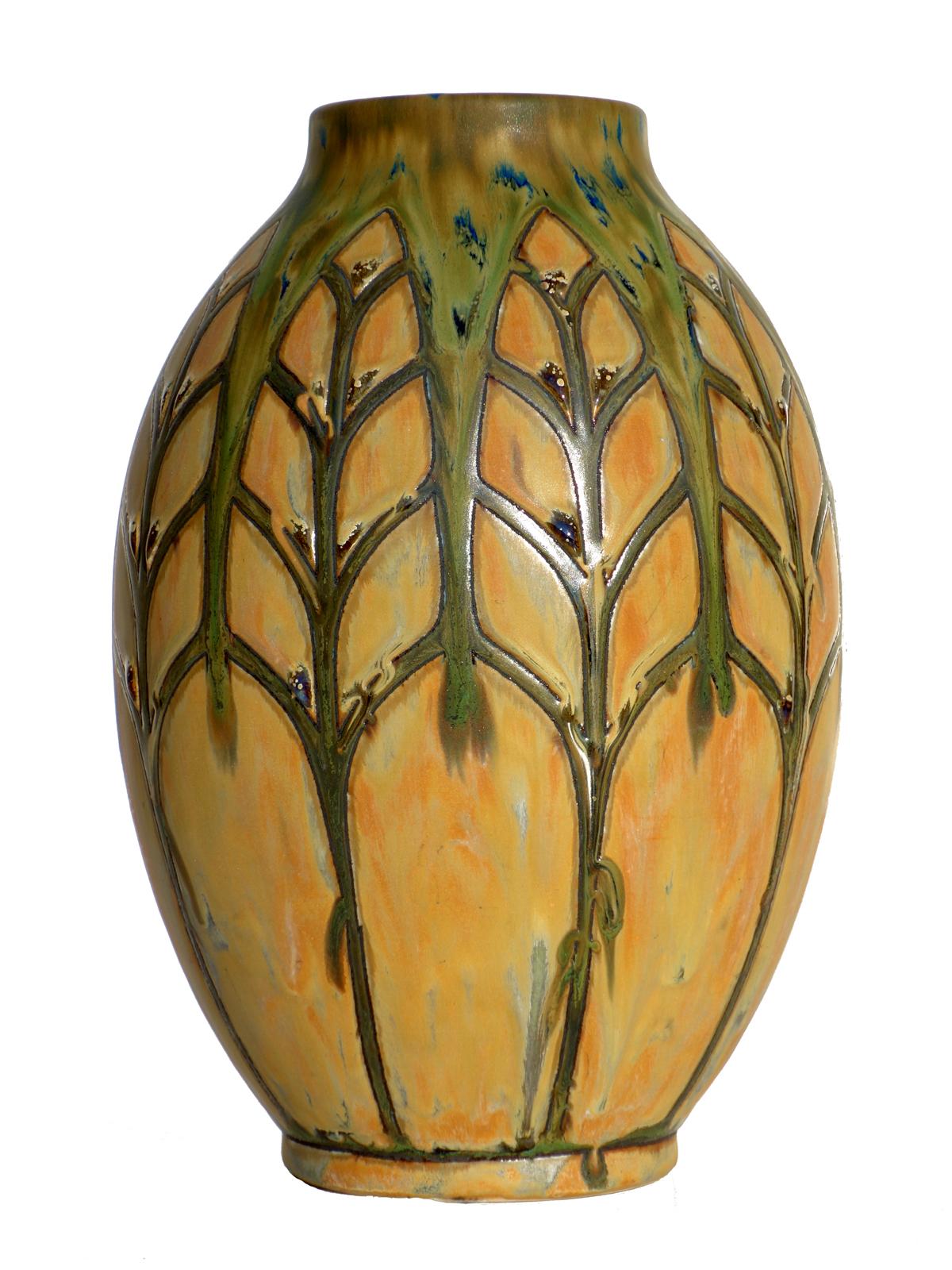 Charles Catteau Boch Freres Keramis Art Deco-Keramik-Vase (Italienisch) im Angebot