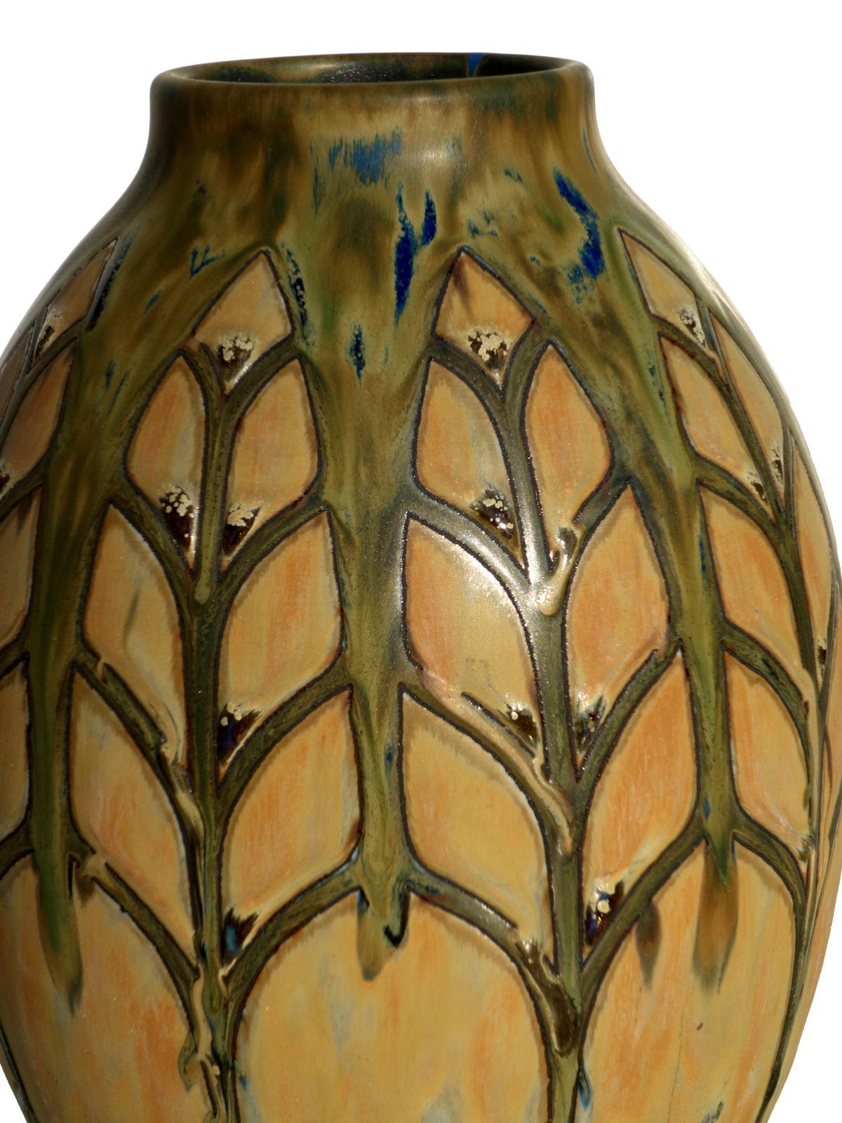 Charles Catteau Boch Freres Keramis Art Deco-Keramik-Vase im Zustand „Hervorragend“ im Angebot in Brescia, IT