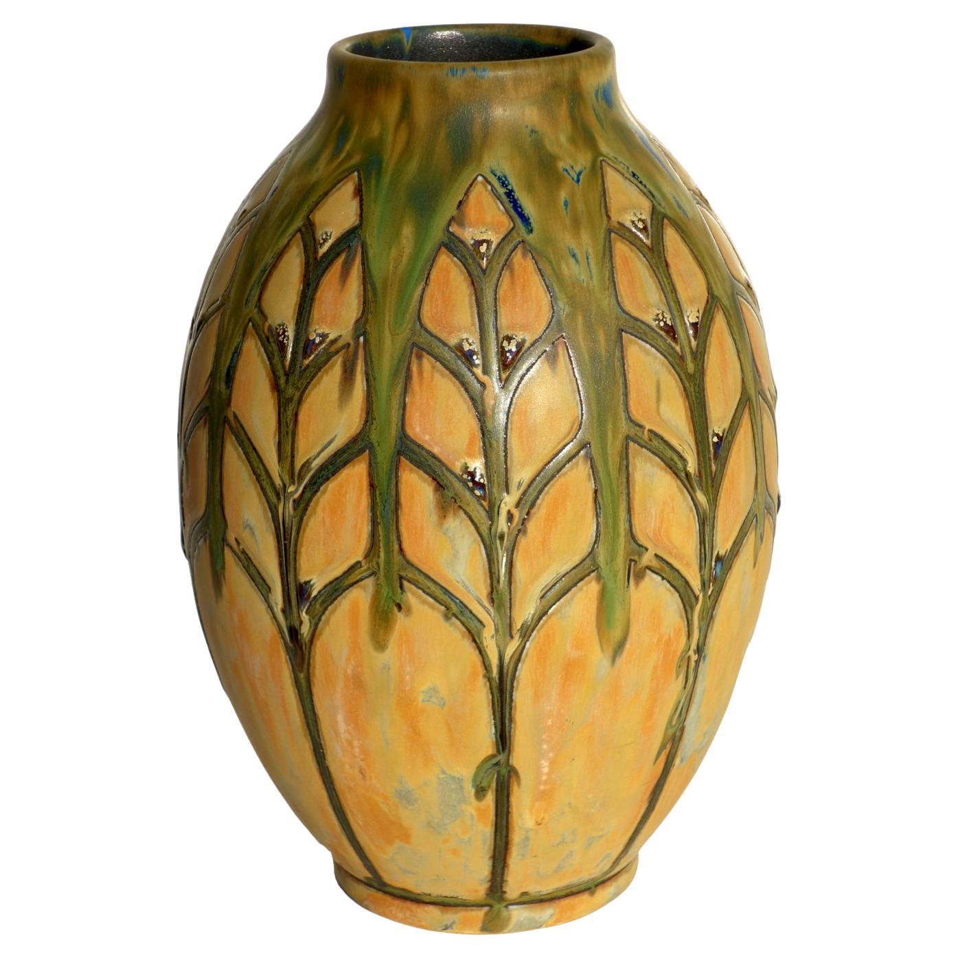 Charles Catteau Boch Freres Keramis Art Deco Pottery Vase