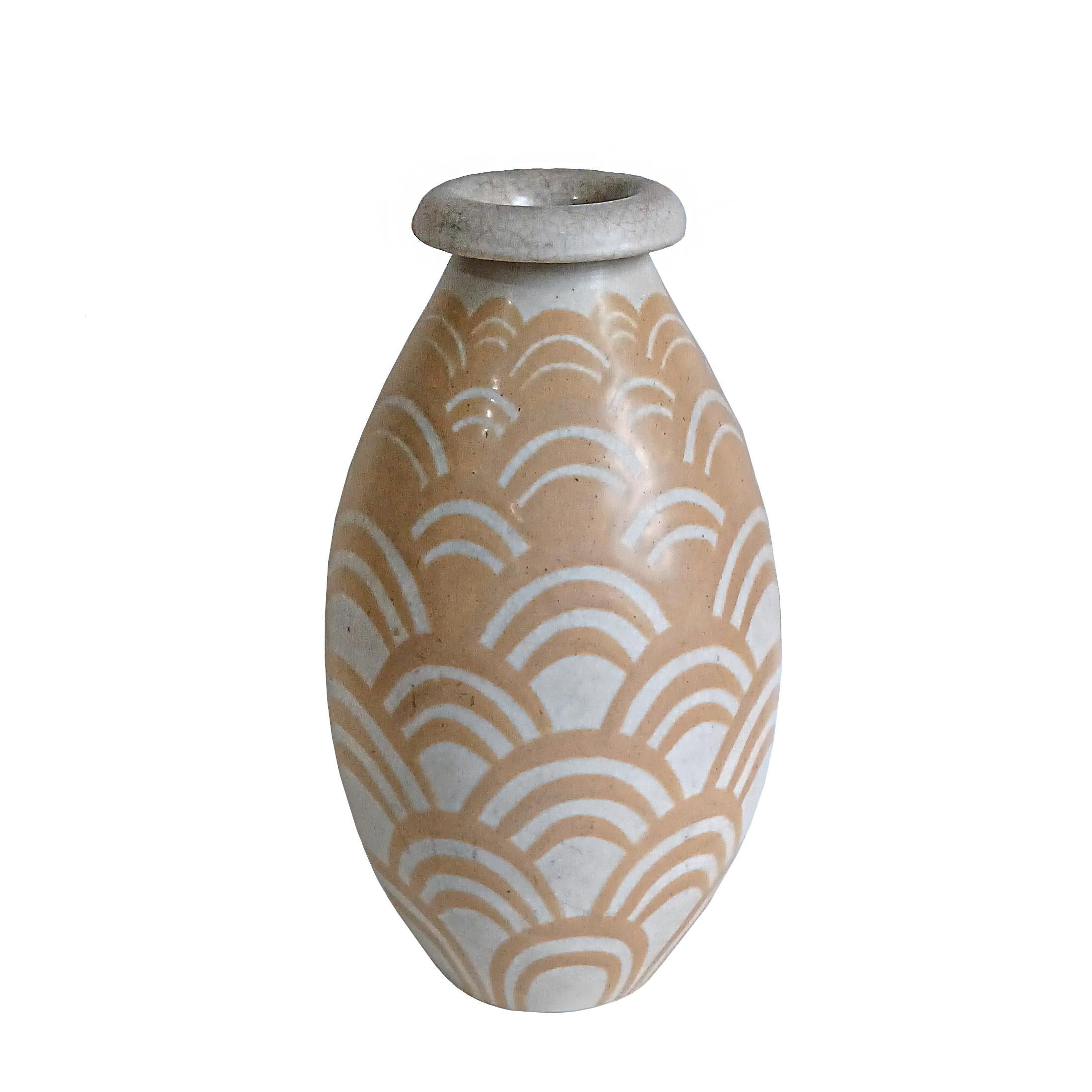 Glazed Charles Catteau Art Deco Ceramic Vase, Circa 1920