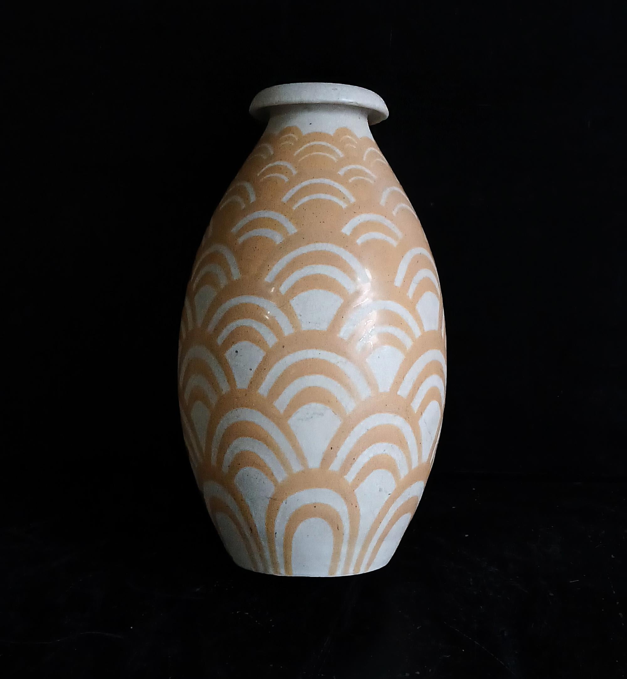 Charles Catteau Art Deco Ceramic Vase, Circa 1920 3