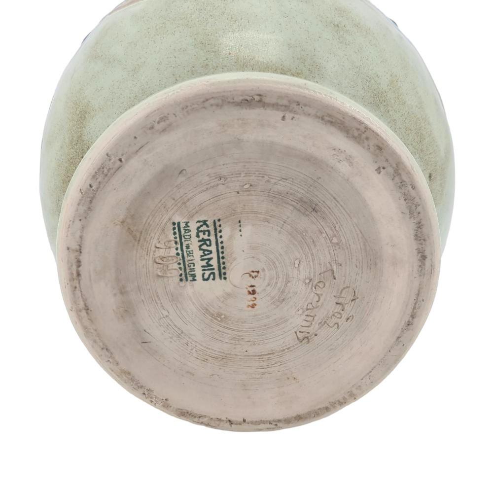 Charles Catteau für BOCH FRERES Art Deco Grès Keramis Vase mit stilisiertem Glockenboden (Steingut) im Angebot