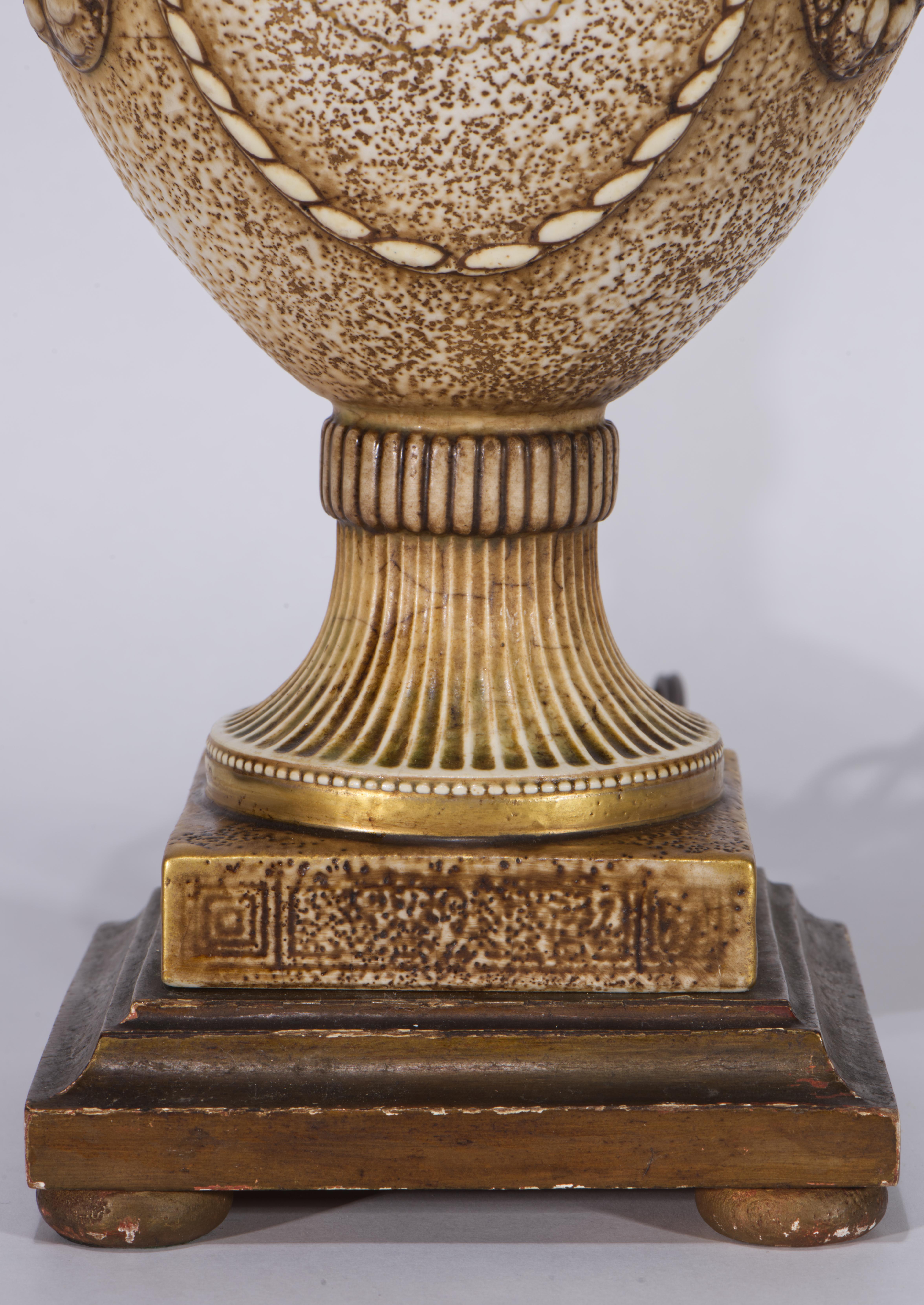 Charles Catteau for Boch Freres Art Deco Urn Table Lamp Belgium 1920s In Good Condition For Sale In Clifton Springs, NY