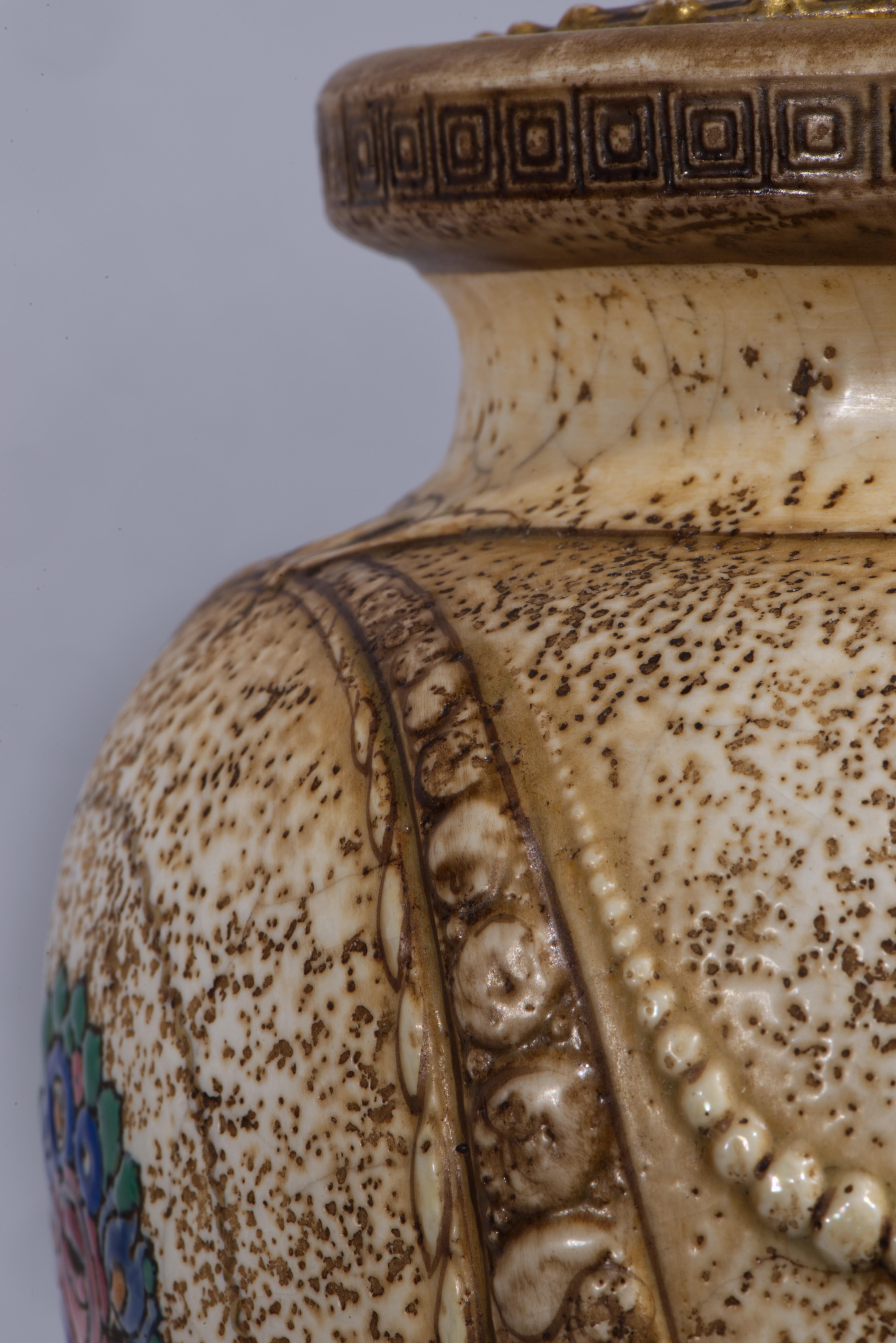 20th Century Charles Catteau for Boch Freres Art Deco Urn Table Lamp Belgium 1920s For Sale
