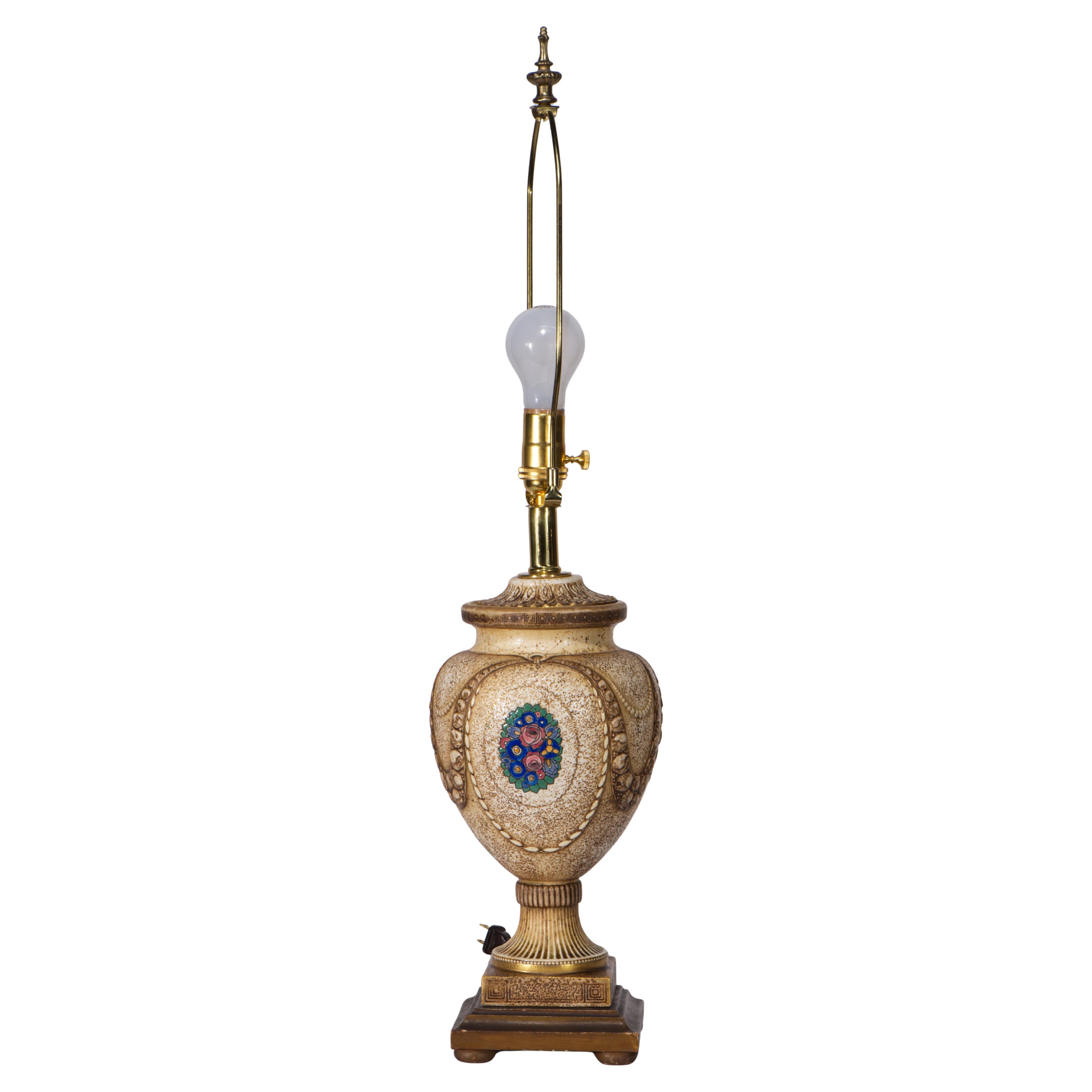 Charles Catteau for Boch Freres Art Deco Urn Table Lamp Belgium 1920s For Sale