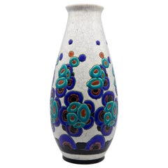 Charles Catteau per Boch Frères Vaso in ceramica Art Deco smaltata, 1920 circa