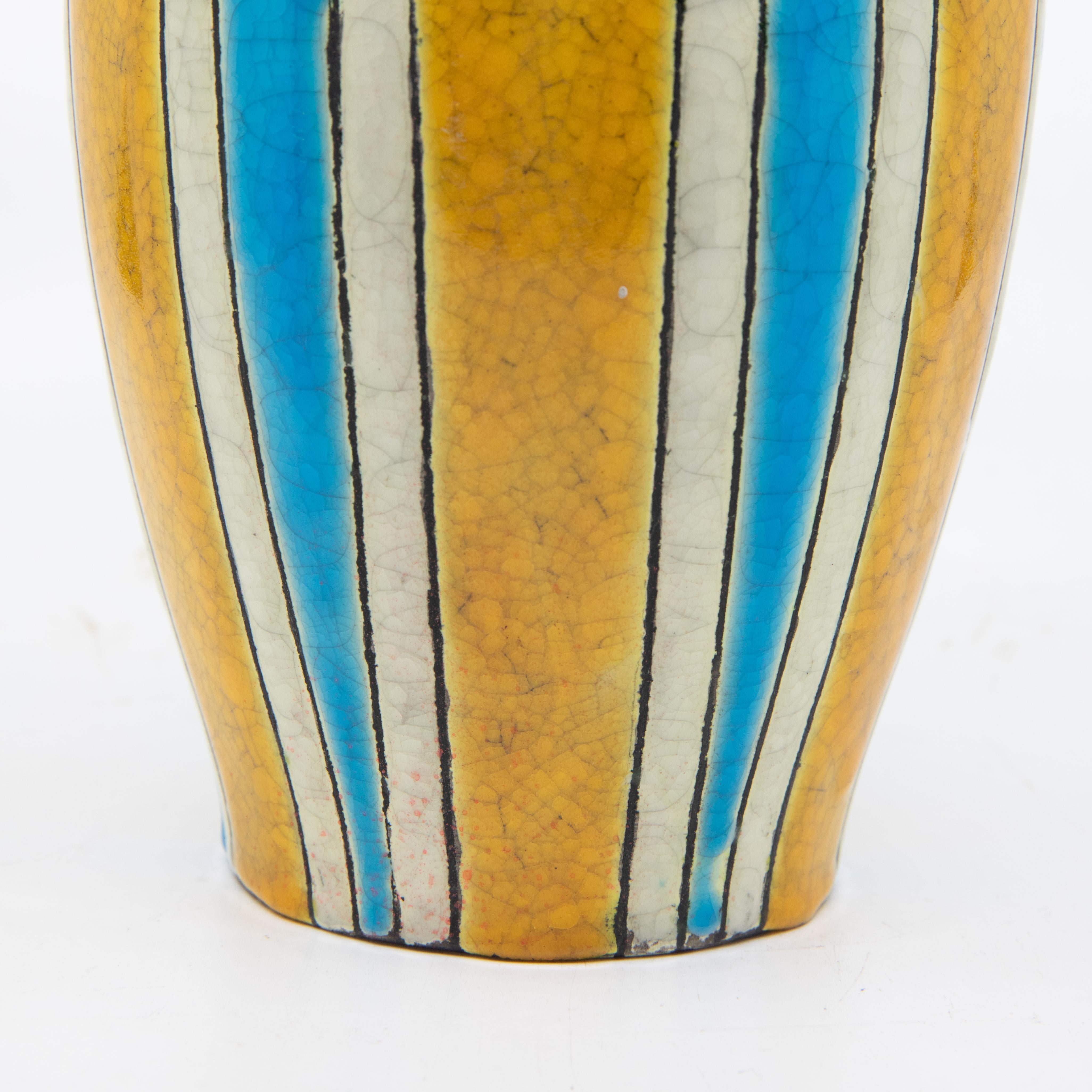 Charles Catteau for Boch Freres Enameled Art Deco Ceramic Vase, circa 1924 4