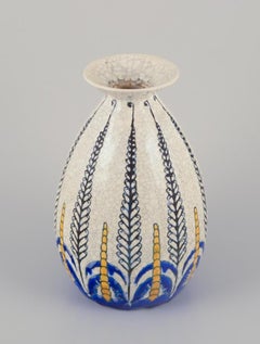 Charles Catteau for Boch Freres Keramis, Belgium. Large Art Deco ceramic vase.