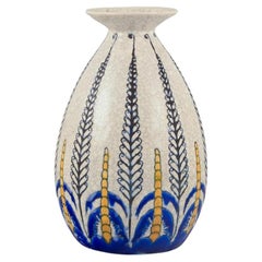 Charles Catteau for Boch Freres Keramis, Belgium. Large Art Deco ceramic vase.