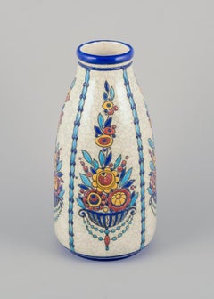 Charles Catteau for Boch Freres Keramis. Large Art Deco ceramic vase. 1920s/30s