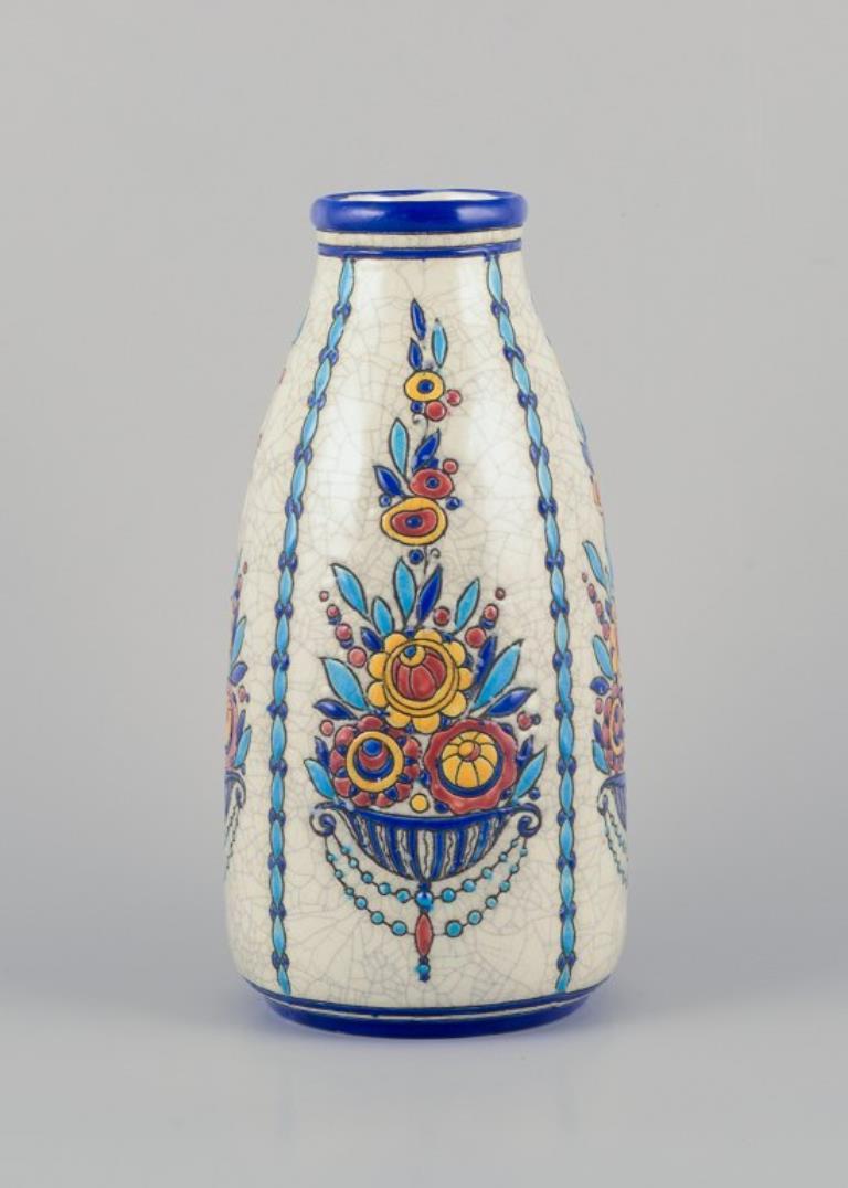 Art Déco Charles Catteau for Boch Freres Keramis. Grande vaso in ceramica Art Deco. Anni '20/'30 in vendita