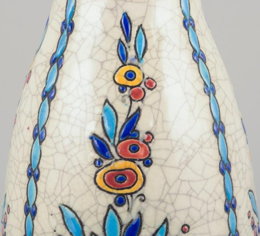 Smaltato Charles Catteau for Boch Freres Keramis. Grande vaso in ceramica Art Deco. Anni '20/'30 in vendita