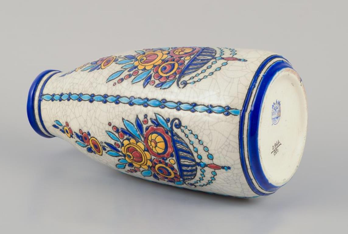 Inizio XX secolo Charles Catteau for Boch Freres Keramis. Grande vaso in ceramica Art Deco. Anni '20/'30 in vendita