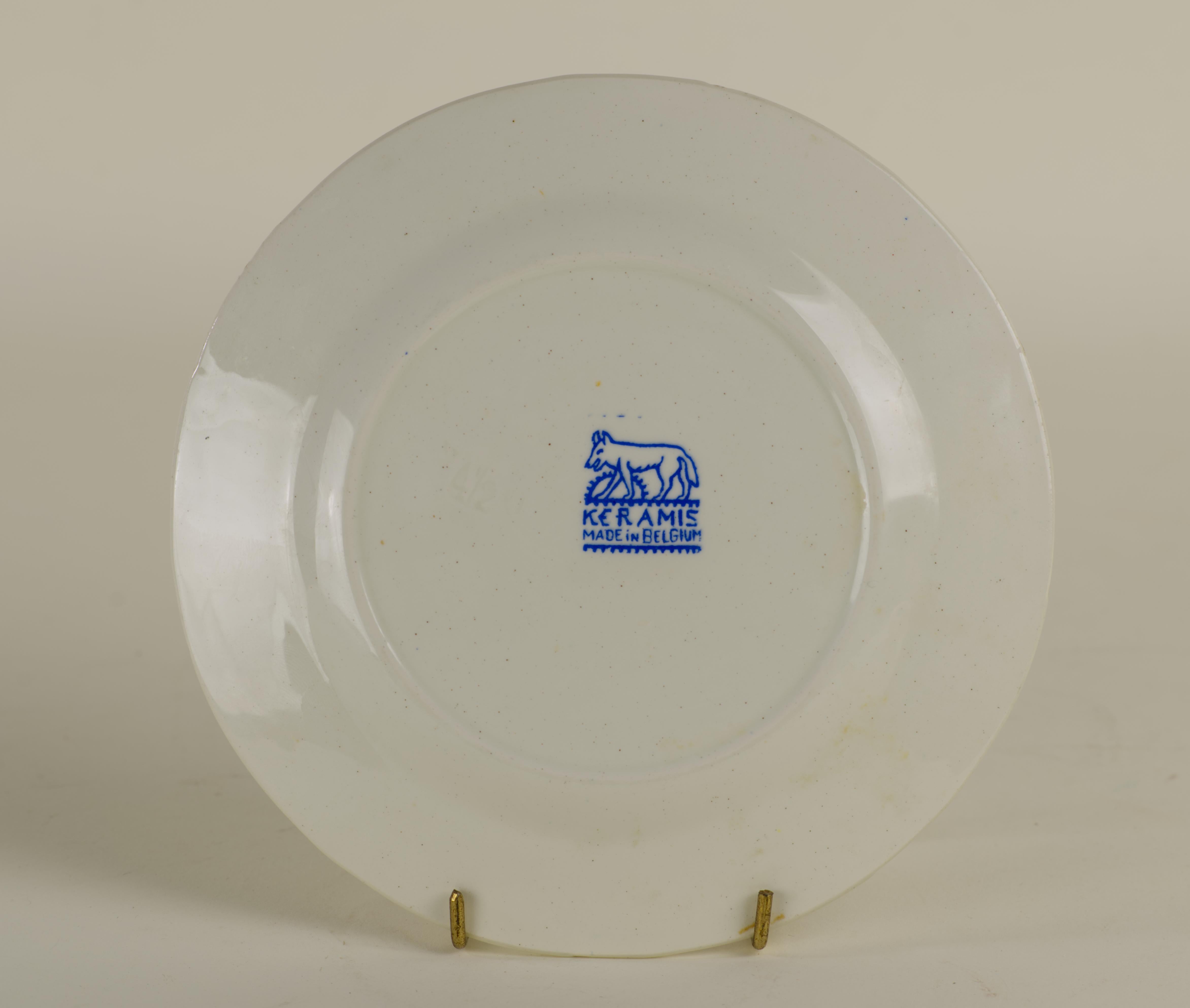 20th Century Charles Catteau for Boch Freres Keramis, Set of Small Bowl and Small Plate For Sale