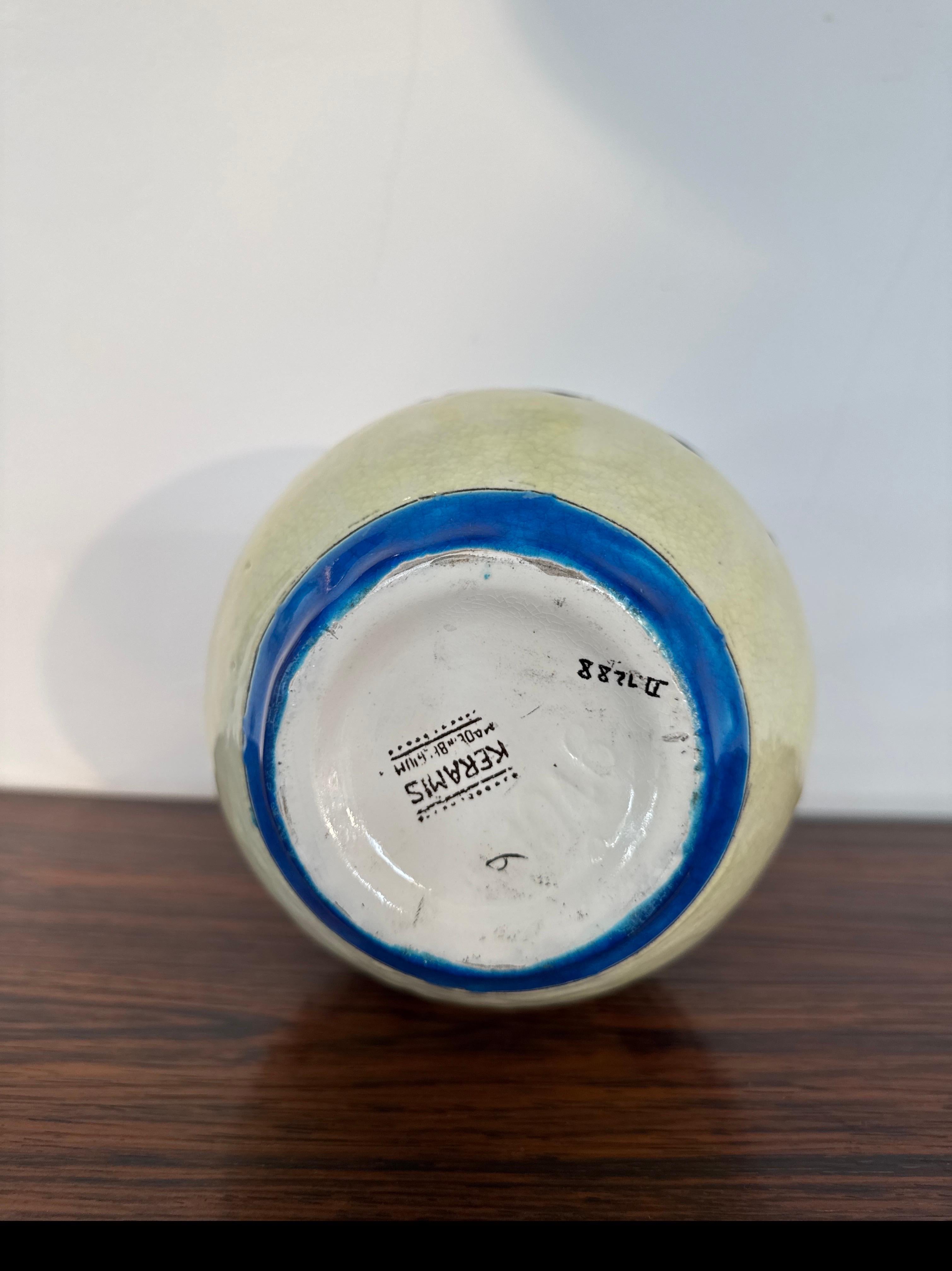 Charles Catteau per Boch Keramis Vaso Art Deco con rondini stilizzate, Belgio in vendita 6
