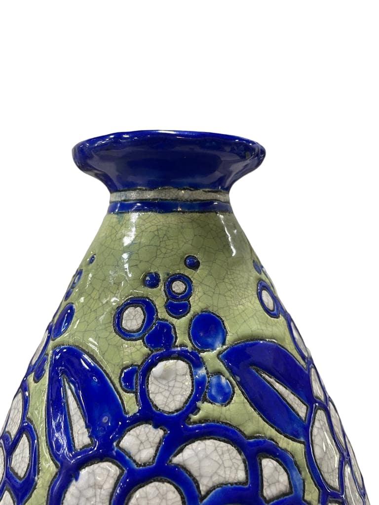 Vernissé Vase Fleur de La Louviere,HARLES CATTEAU pour BOCH, 1930 en vente