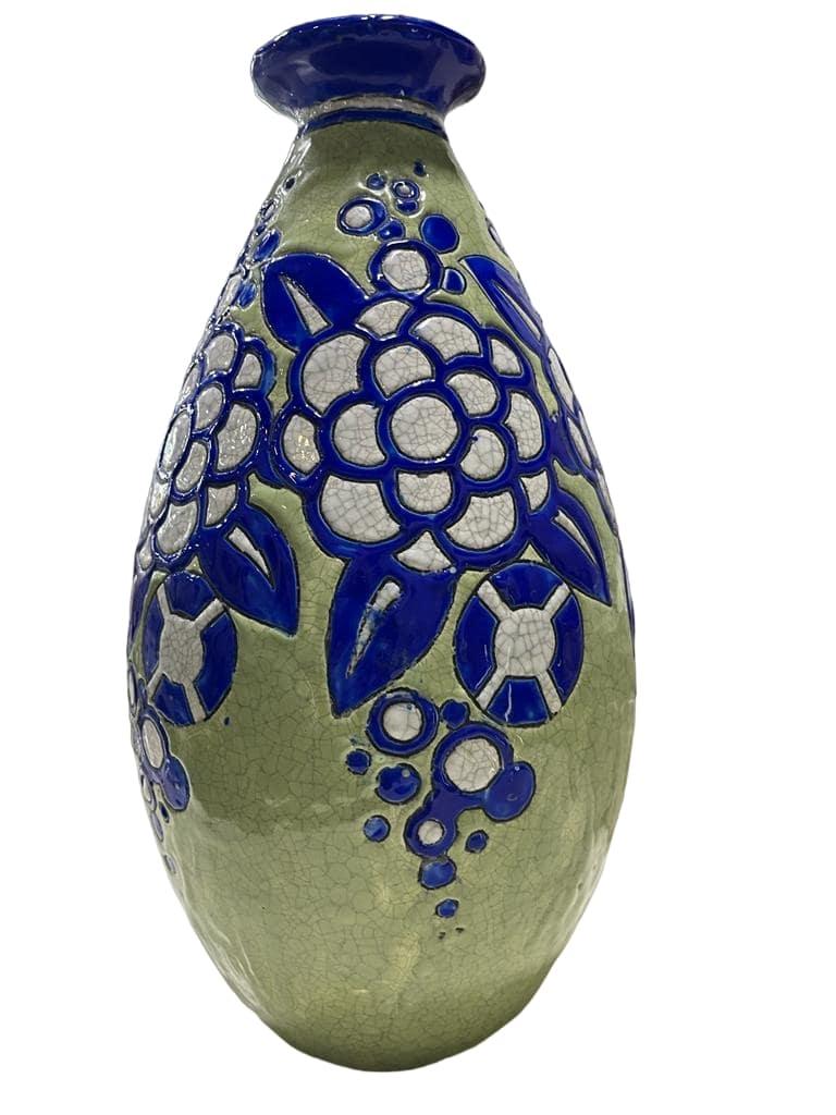 CHARLES CATTEAU für BOCH La Louviere Vase „Fleur“ 1930 (Töpferwaren) im Angebot