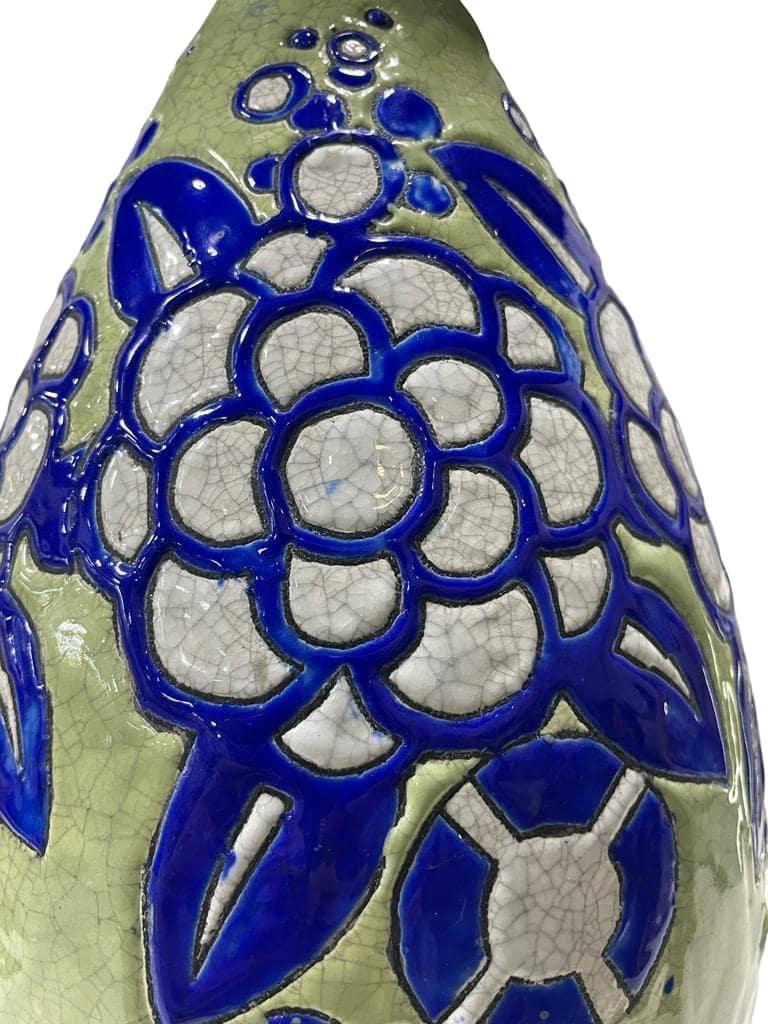 CHARLES CATTEAU für BOCH La Louviere Vase „Fleur“ 1930 im Angebot 1