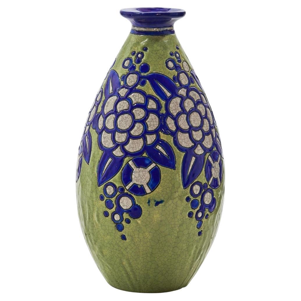 CHARLES CATTEAU für BOCH La Louviere Vase „Fleur“ 1930 im Angebot