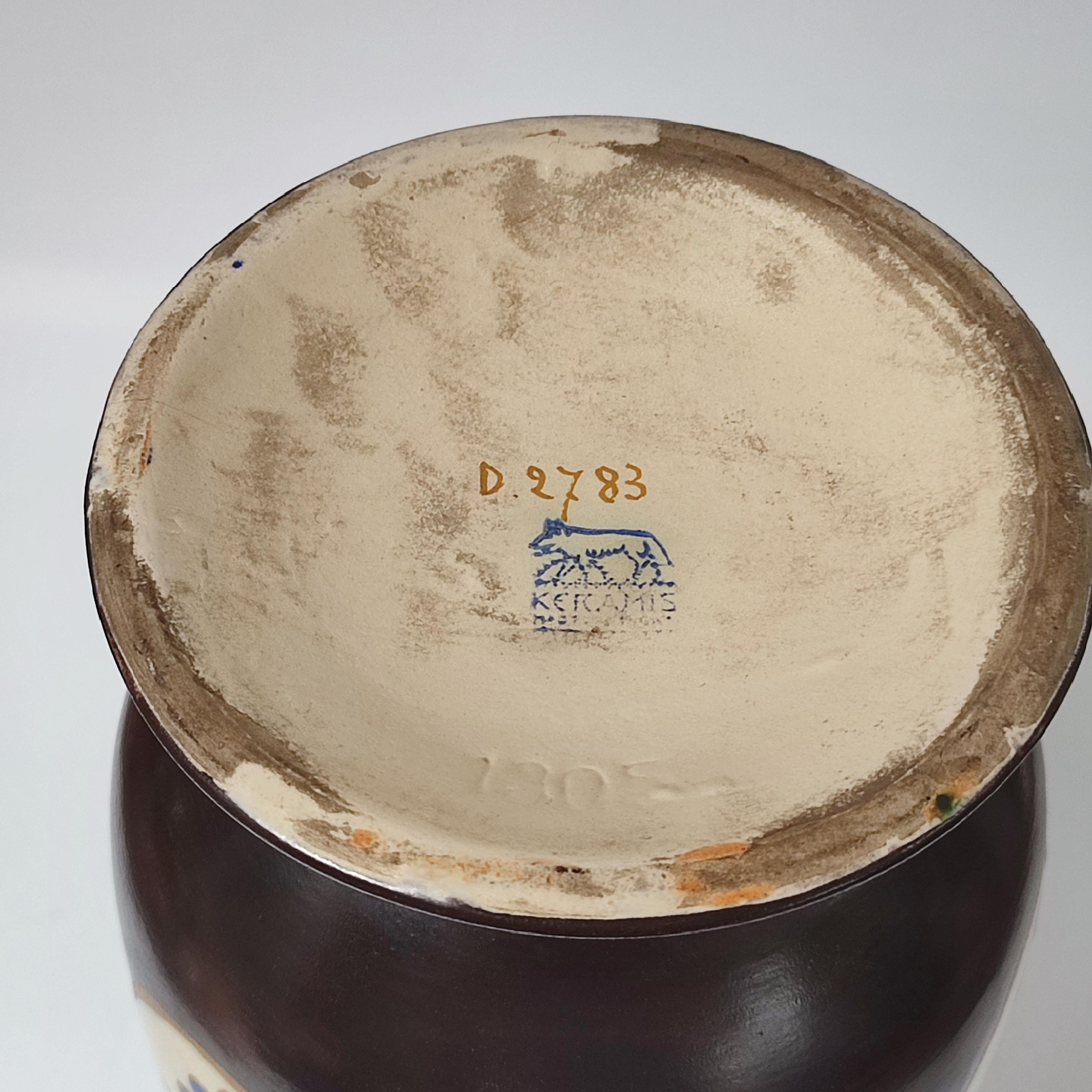 Charles Catteau pour Keramis - Vase floral Art déco, Belgique, années 1940. en vente 6