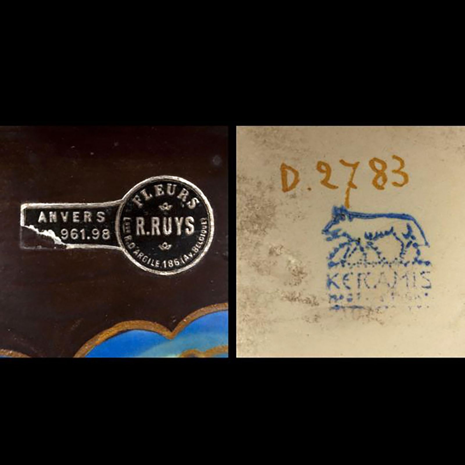 Charles Catteau pour Keramis - Vase floral Art déco, Belgique, années 1940. en vente 11