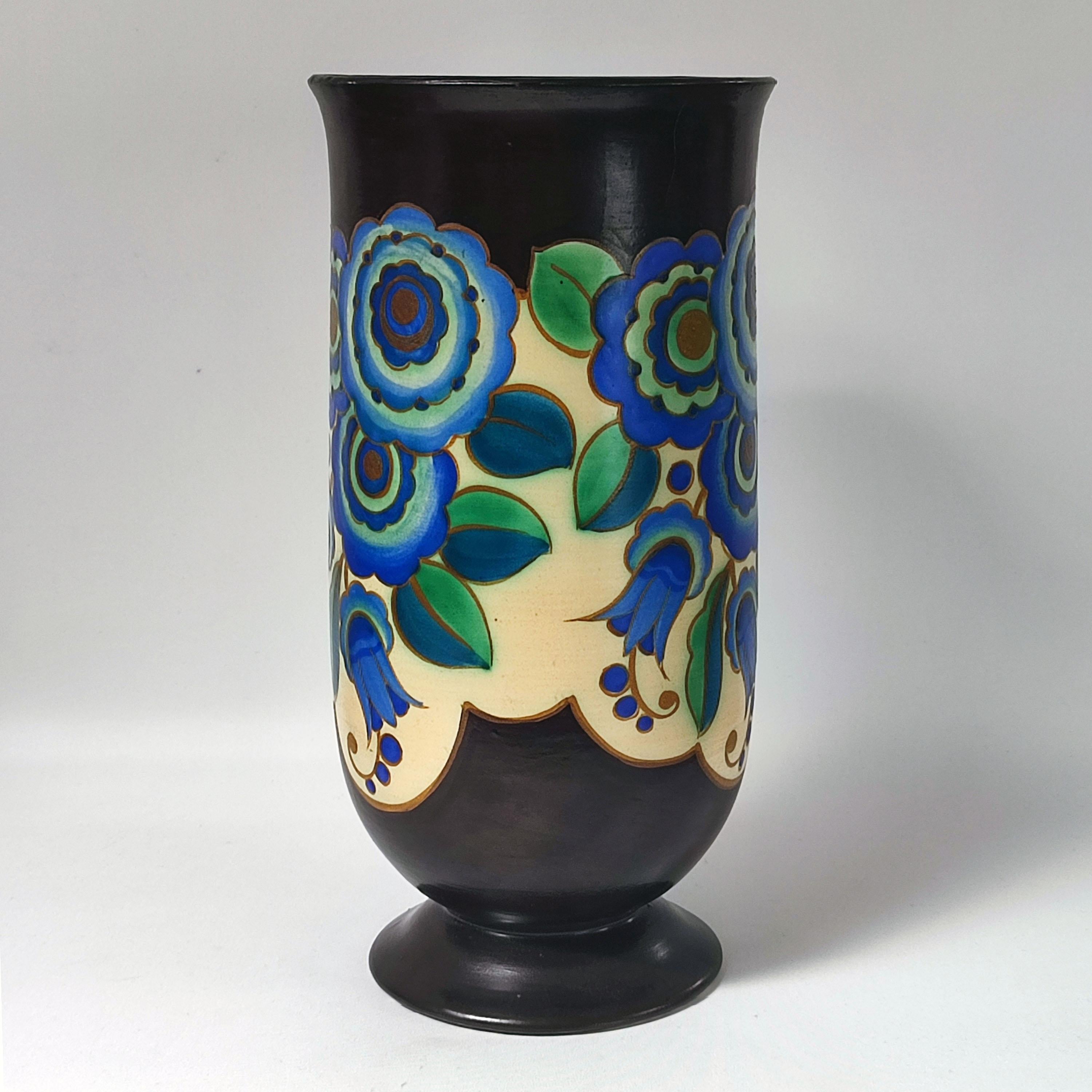 Charles Catteau pour Keramis - Vase floral Art déco, Belgique, années 1940. Bon état - En vente à Bochum, NRW