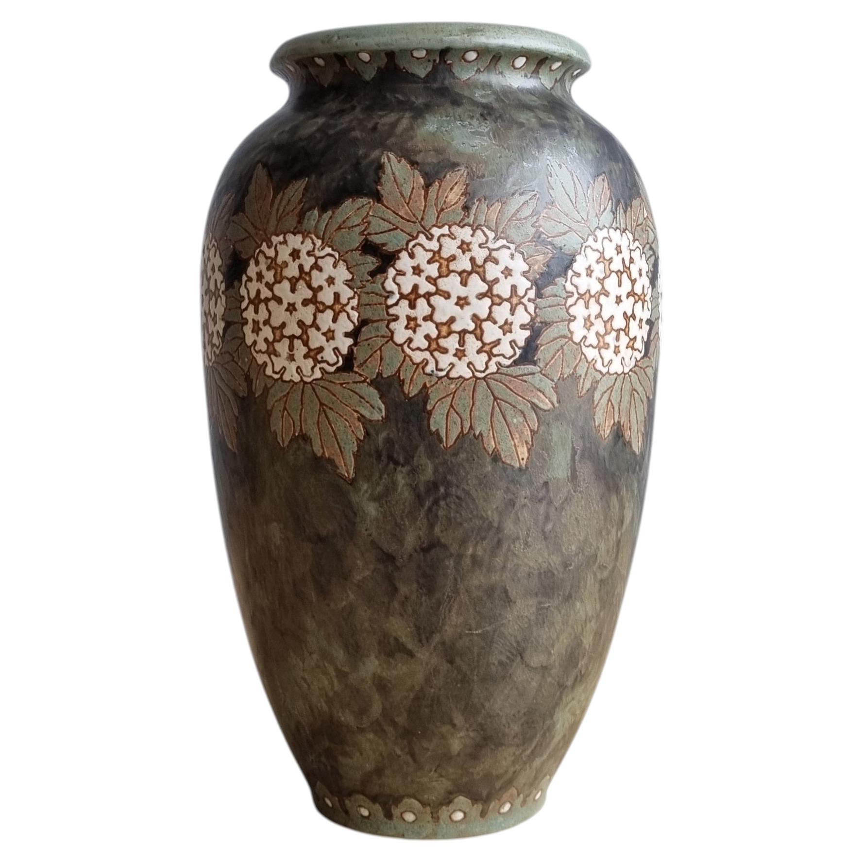 Charles Catteau Florero Gres Keramis para Boch La Louviere. Bélgica C.1925 en venta