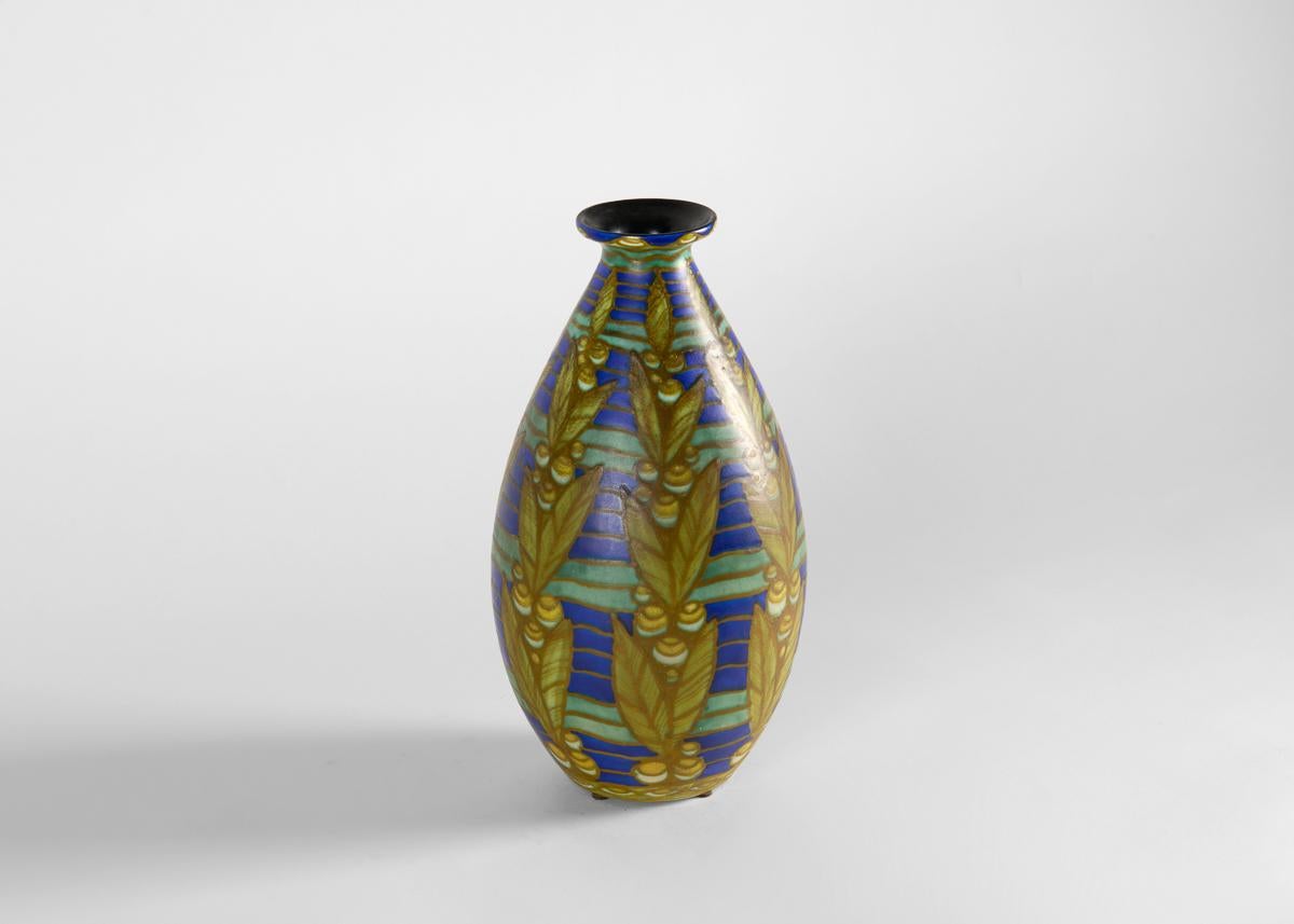 Art Déco Charles Catteau per Kéramis, Vaso ovoidale Art Deco, Belgio, 1924 circa in vendita
