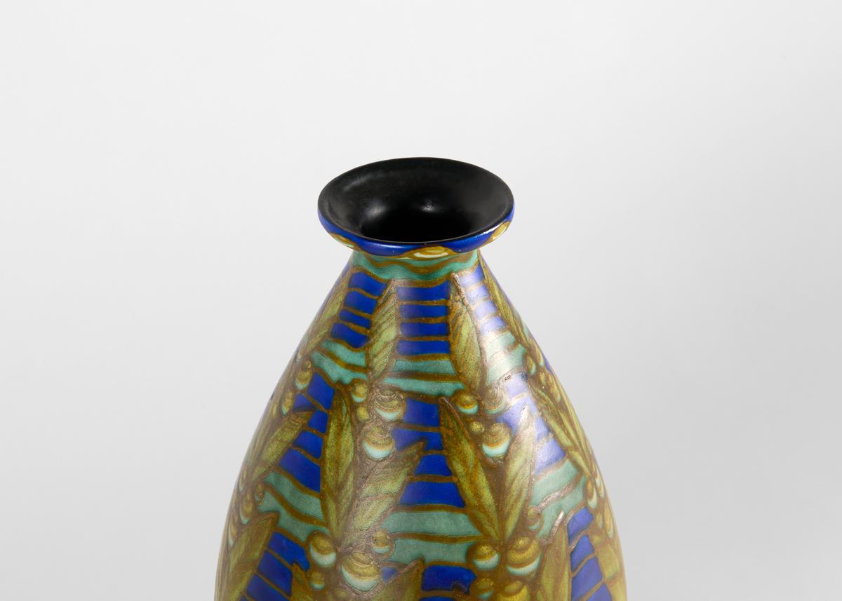 Belga Charles Catteau per Kéramis, Vaso ovoidale Art Deco, Belgio, 1924 circa in vendita