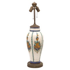 Charles Catteau's Boch Freres for Keramis enameled Ceramic Tall Table Lamp