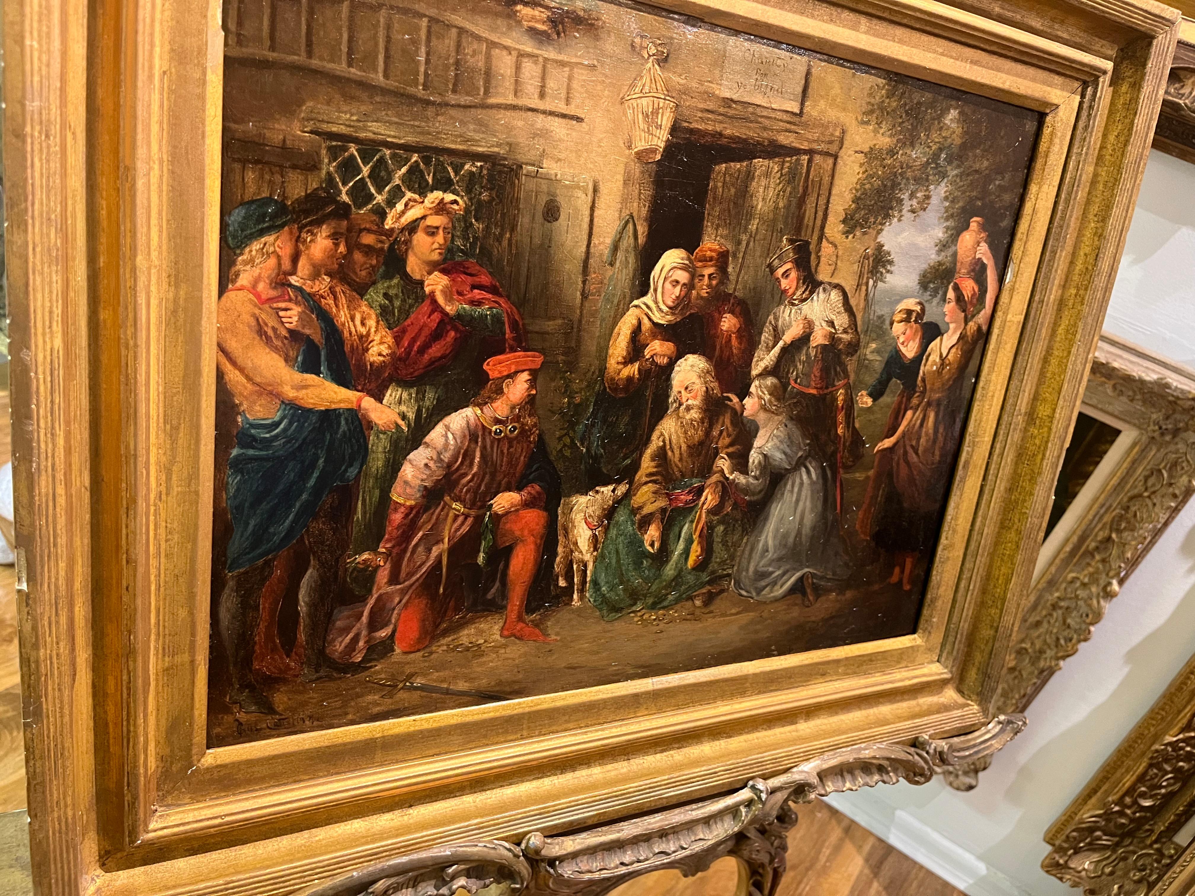 FINE Original By  CHARLES CATTERMOLE (1832-1900) British OLD MASTER OIL PAINTING For Sale 5